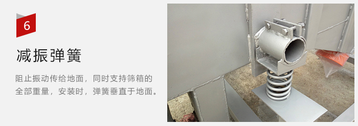 減振彈簧為減少篩箱與支撐裝置之間的摩擦而產(chǎn)生。